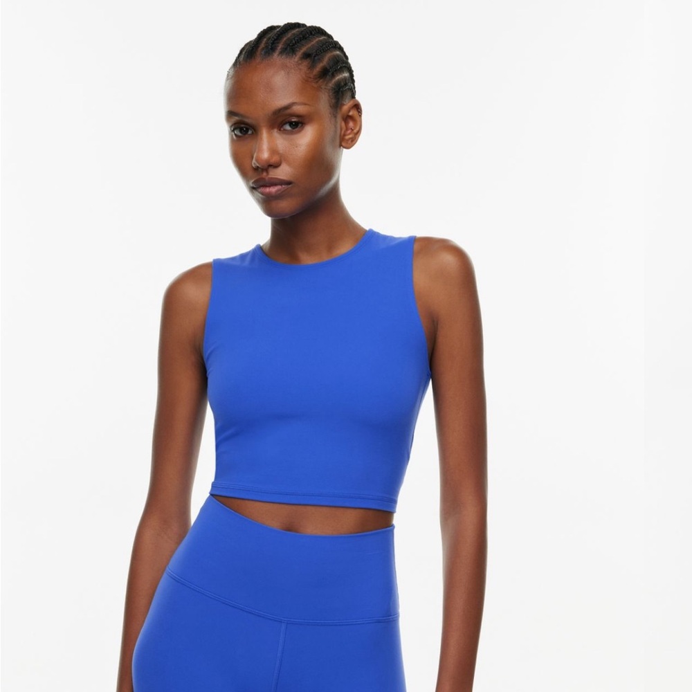ARITZIA TnACTION Vintage Navy BUTTER Essential Muscle Tank RIBBED XXS